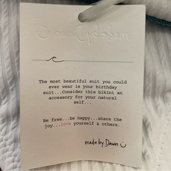 Free People Solid White Bikini Bottom Size S M L Blue Sparkle Rib High Waist - Picture 9 of 11